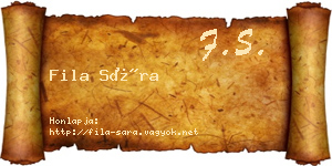 Fila Sára névjegykártya