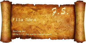 Fila Sára névjegykártya