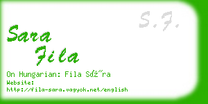 sara fila business card